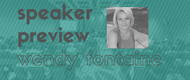 speaker preview banner with wendy fontaine's name and image
